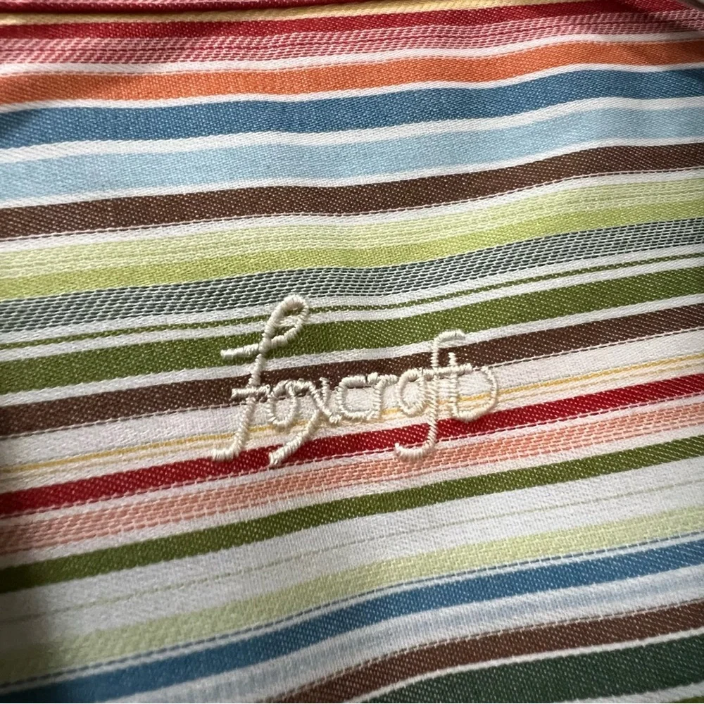 Foxcroft 14 Pastel Stripe Button Down Long Sleeve Shirt B4 - Picture 3 of 4